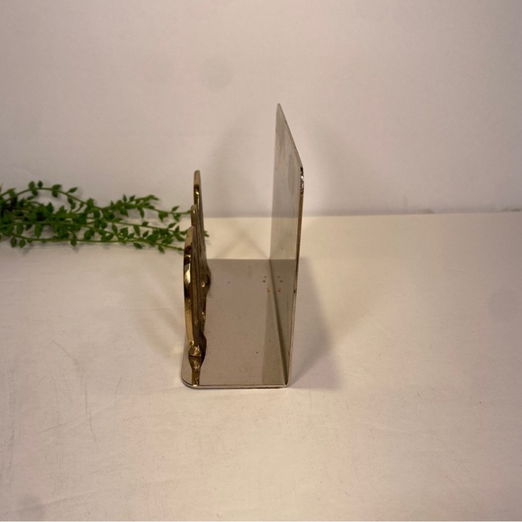 Two Tone Silver & Gold Brass DAD Card Photo Letter Holder Display Velvet Base - Picture 6 of 7